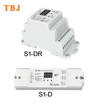 

AC100-240V 288W 2 Channel output Silicon Triac DMX 512 LED Dimmer S1-DR DIN rail DMX Dimmer controller S1-D
