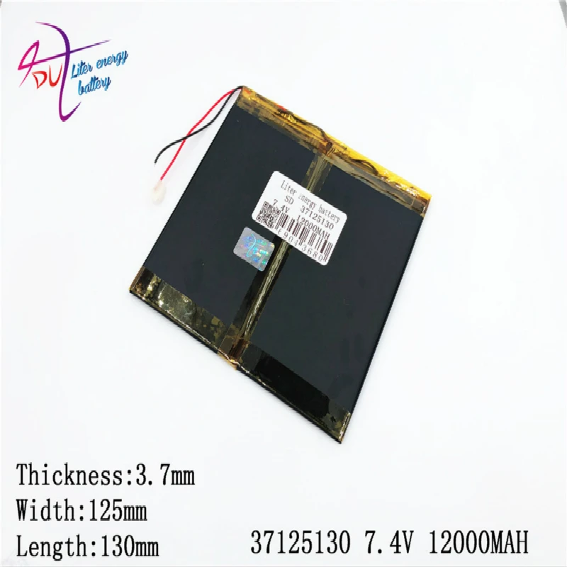 Литиевая батарея 37125130 7,4 V 12000 mAH Li-Ion аккумулятор для M6, M6Pro, M6Pro 3g, freelander PD800 Tablet PC, 37*125*130 мм