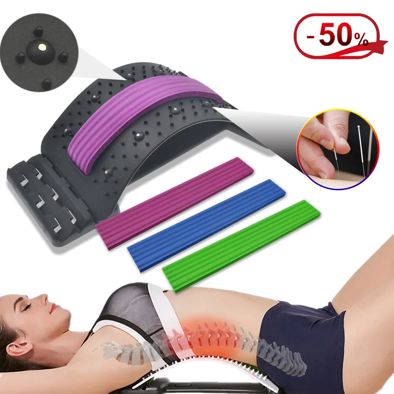 Magnetic Theapy Adjustable Back massager Stretcher Neck Back Massager Cervical Pilow Lumbar Spine Support Corrector pain Relief
