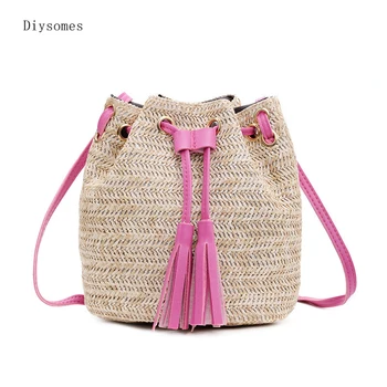 

Diysomes Straw Bucket Female Bag 2020 Summer New Korean Women'S Tassel Portable Crossbody Shoulder