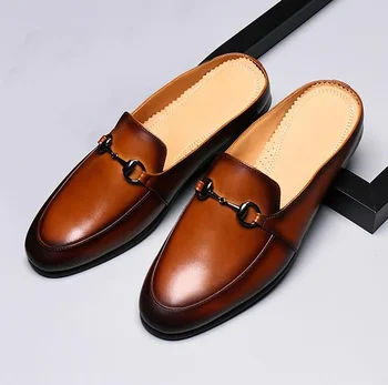

Men pu Leather Shoes Casual Shoes Dress Shoes Brogue Shoes Spring Vintage Classic Male Casual summer slippers men F161