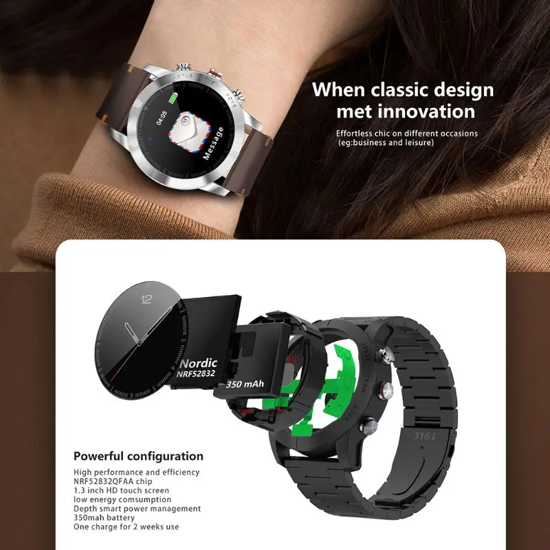 S10 1.3 Inch Touch Screen Smart Watch IP68 Waterproof Heart Rate Blood Pressure Monitor Fitness Tracker Sports Wristband