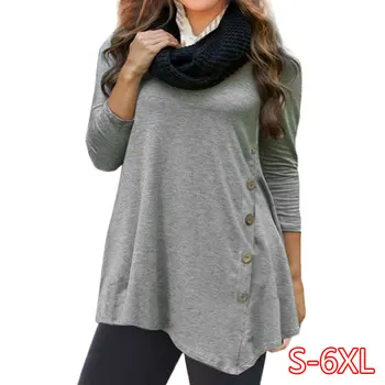

Korea Summer women's O-Neck Shirts Casual Long Sleeve Button ladies Tops solid female Blouse womens tops and blouses