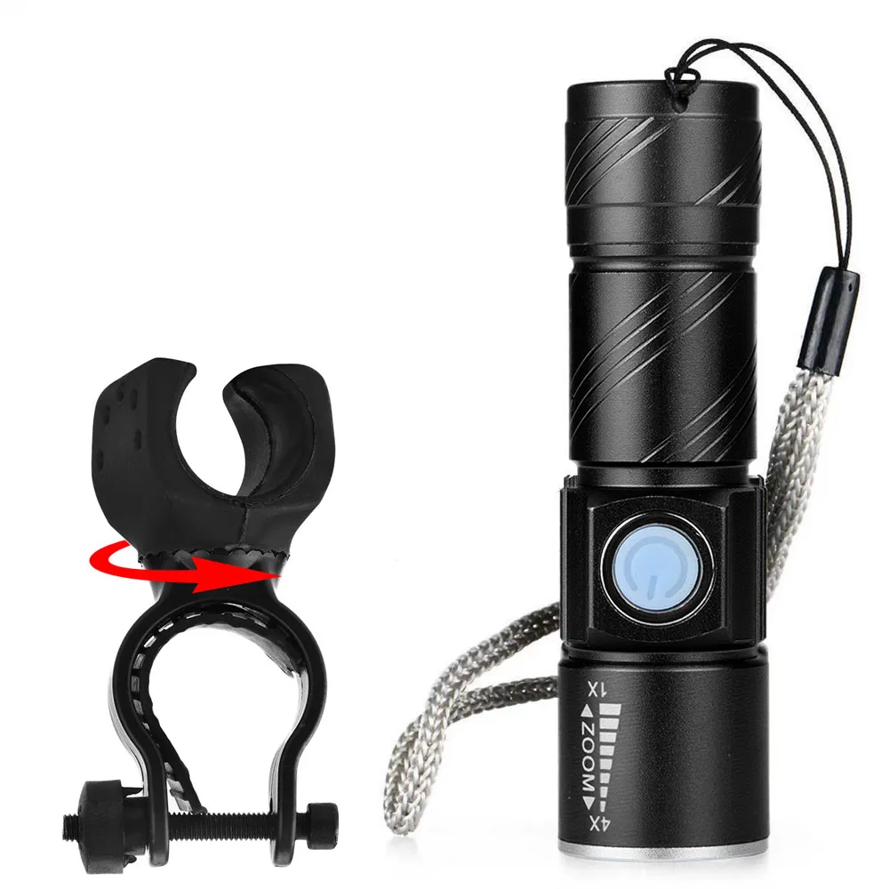 Excellent Professional USB Rechargeable Bike Light Set Waterproof Bicycle Light Head Light And Holder Black Gold Led Wheel Lights #c7 4