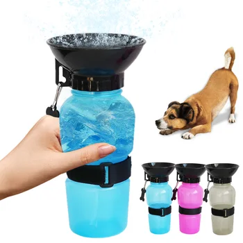 

Pet Dog Drinking Water Bottle Dogs Travel Drinker Water Bottle 500ML Portable Sports Water Cup Dispenser Outdoor Pet Supplies