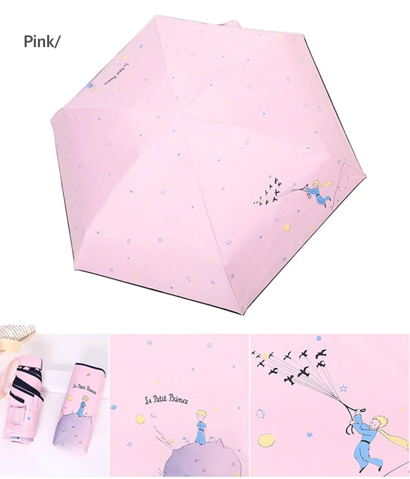 Мини мультяшный карманный зонтик, детский зонт, 5 складов, ветрозащитный зонтик с УФ-защитой для девочек, детский зонтик для девочек