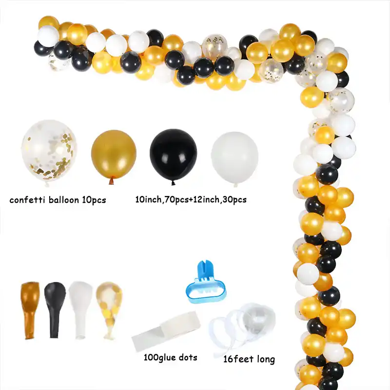 Cyuan декорации с днем рождения золотые черные латексные воздушные шары-гирлянды Арка с воздушными шарами золотые конфетти баллоны 21 30 40 50 лет Декор