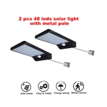 2/4pcs 48 LED Solar Power Street Light PIR Motion Sensor wall Lamp Outdoor Waterproof security garden wall solar lamps metal pol 2/4pcs 48 LED Solar Power Street Light PIR Motion Sensor wall Lamp Outdoor Waterproof security garden wall solar lamps metal pol