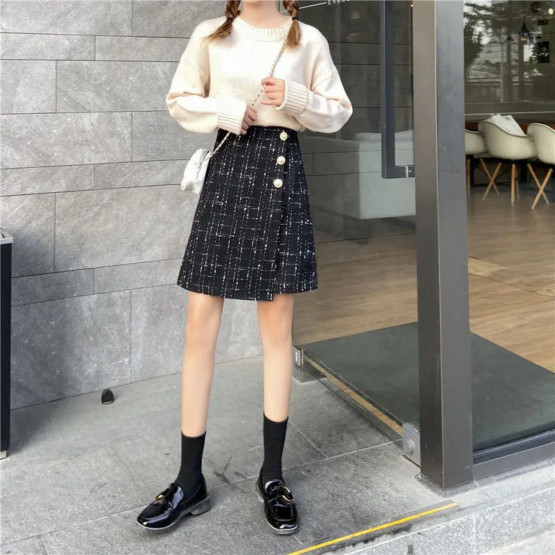 High-waisted Skirt With Side Slit Long Skirt Women Elegant Skirts Womens 2021 Vintage Harajuku Fashion Clothing Skort for Women tennis skirt outfits