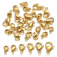 30Pcs/lot Stainless Steel Gold Plated Lobster Clasp Claw Clasps For Bracelet Necklace Chain Diy Jewelry Making Findings Supplies 1