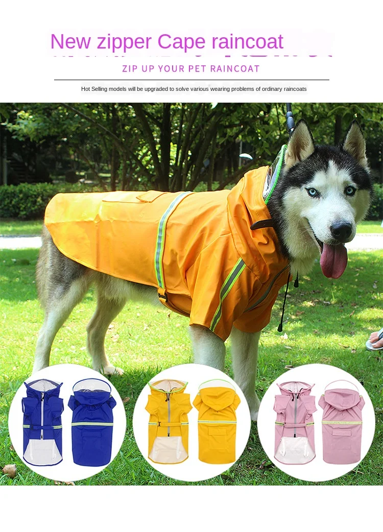 Cão capa de chuva pet casaco de