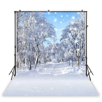 

Photography Backdrops Christmas Day Celebration Party Decor Photo Background Snowy Forest Holiday Family Backdrop