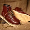 2022 Retro Red Winter Boots Men Leather Boots Fur Warm Comfortable British Style Big Size 46 Work Boots For Male Botas De Hombre ► Photo 1/6