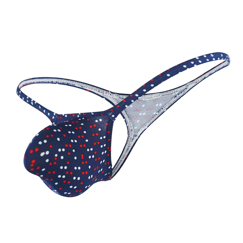 

Sexy Gay Underwear Men Thong Bikini Pouch T-Back Printing Pattern Print G-String Jockstrap Breathable Sissy Thongs