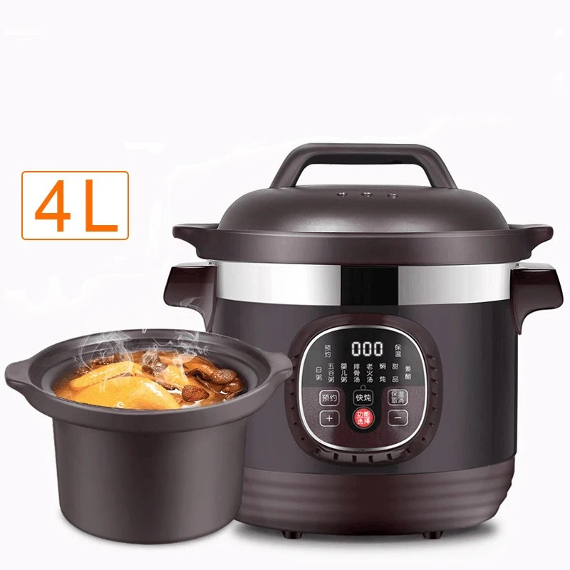 220V Electric Casserole Stew Pot Household Ceramic Electric Stewing