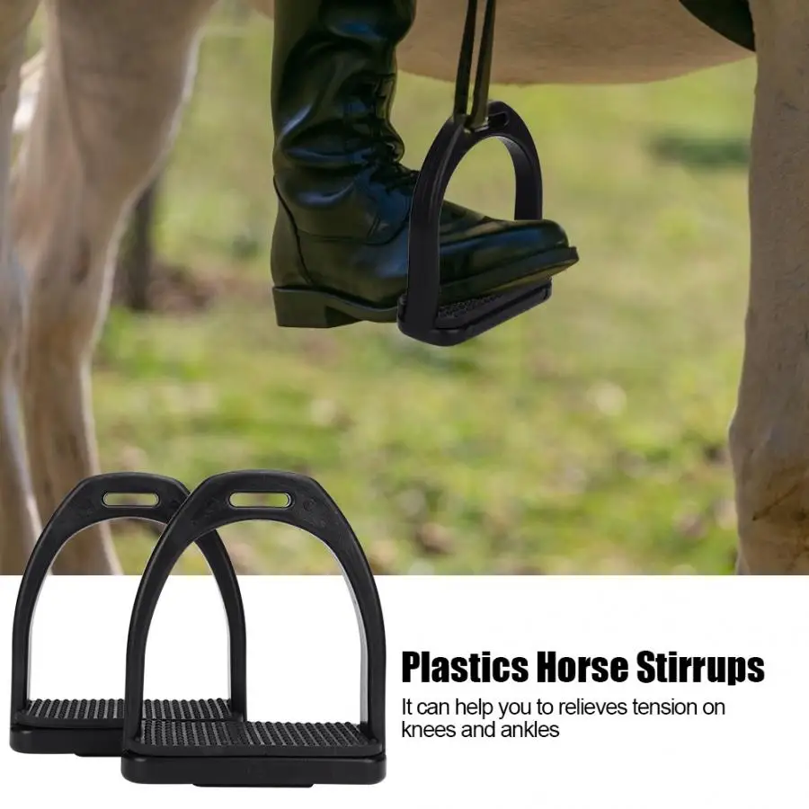 2 Pcs Farm Animal Tools High Strength Plastics Stirrups with Black Non-slip Rubber Pad Horse Tool Accessories farming Products