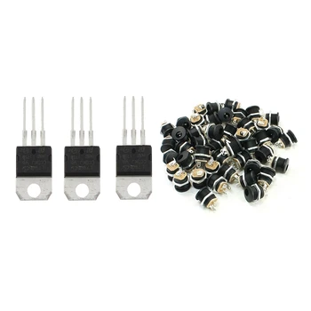 

50 Pcs DC Power Plug DC-022 5.5-2.1mm Hole Threaded Nut Panel Mounting & 50Pcs LM7805 L7805 7805 TO-220 Voltage Regulator IC New