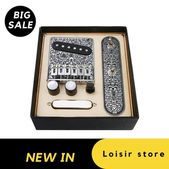 

6 Strings Saddle Bridge Plate, 3 Way Switch Control Plate, Neck Pickup Set for Fender TL Telecaster Electric Guitars Replacement