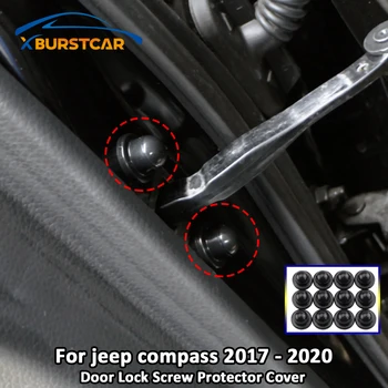 

For jeep compass 2017 2018 2019 2020 Car Door Lock Screw Protector Cover Auto Protection Stopper Bolt Cover Accessories12Pcs/Set