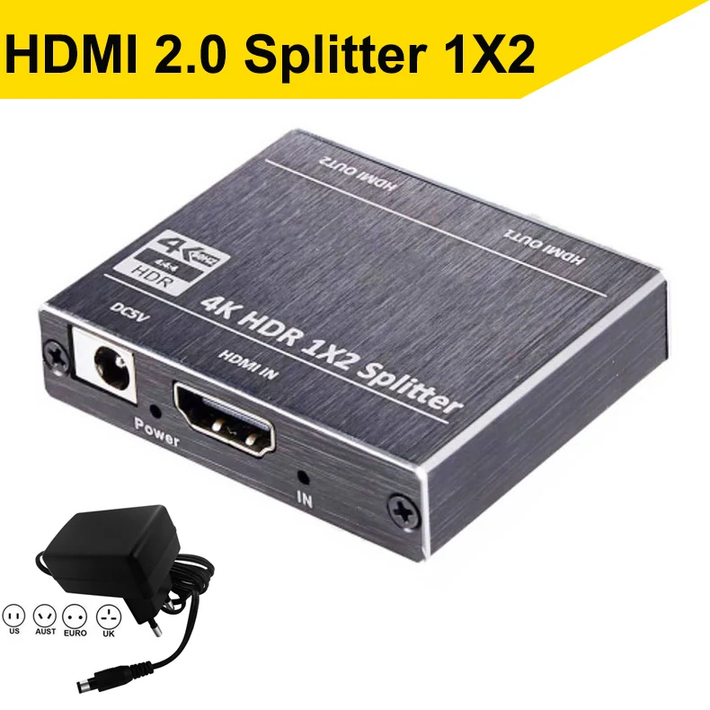 UHD HDMI 2,0 переключатель делителя HDMI 2,0 аудио экстрактор сплиттер HDR 4K 60HZ HDMI 2,0 HDCP 2,2 совместимый для PS4 pro apple tv 5 - Цвет: HDMI Splitter 1X2