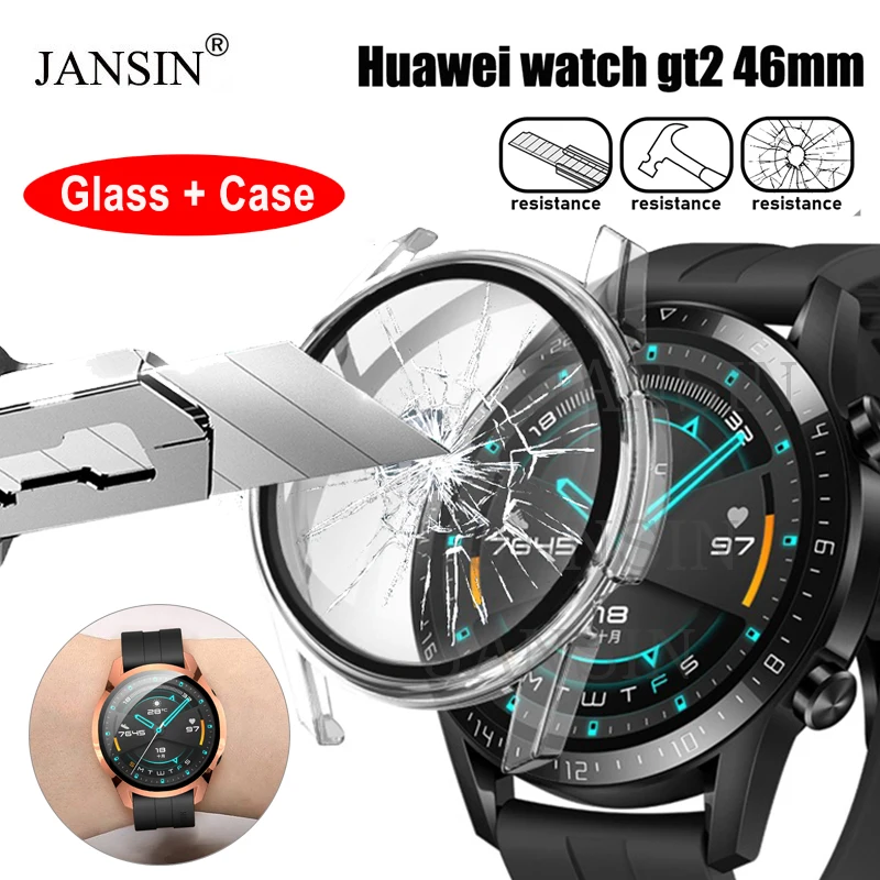 Чехол для часов Huawei Watch GT 2 46 мм + защитный чехол из закаленного стекла защитная