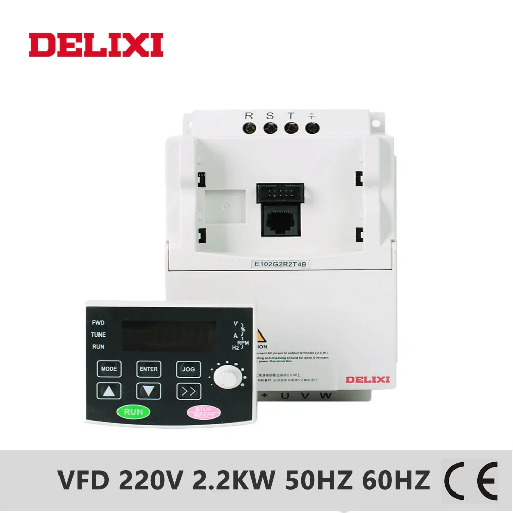 DELIXI 220V 2.2KW 3hp однофазный преобразователь частоты для Регулируемая скорость двигателя управления ler VFD преобразователь частоты