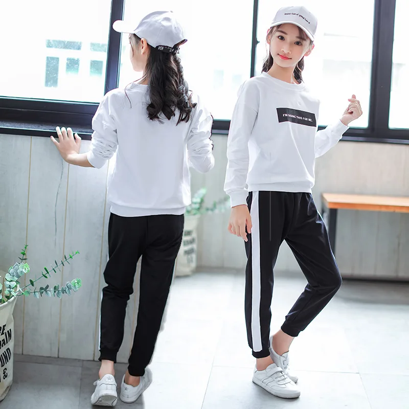 

2018 New Style Children Leisure Sports Suit Girls Fashion Korean-style Thermal Underwear Big Boy Autumn Clothing