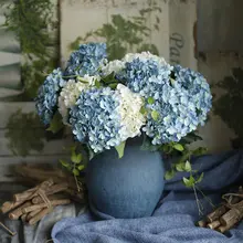 1 шт. диаметр 20 см искусственная Гортензия ткань цветок с листом