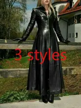 2021 New High Quality Fashion Women Stand Collar Long Faux Leather Jacket Women Loose Zipper PU Long Sleeve Trench Coat for Wome