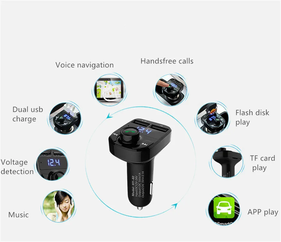 Супер Bluetooth автомобильный комплект для громкой связи fm-передатчик MP3 музыкальный плеер 5 в 4.1A двойной зарядное устройство usb телефон Поддержка Micro SD карта