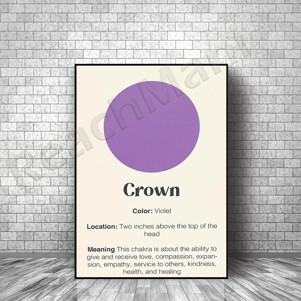 Chakra Della Corona Affermazione Poster | Medio | Spirituale Decorazione, Chakra Di Arte Della Parete, Chakra Decorazione Poster, Bestseller Di Stampa