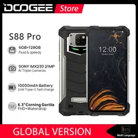 DOOGEE S88 Pro Rugged SmartPhone 10000mAh Helio P70 Octa Core 6GB RAM 128GB ROM IP68/IP69K Mobile smart phone Android 10 OS