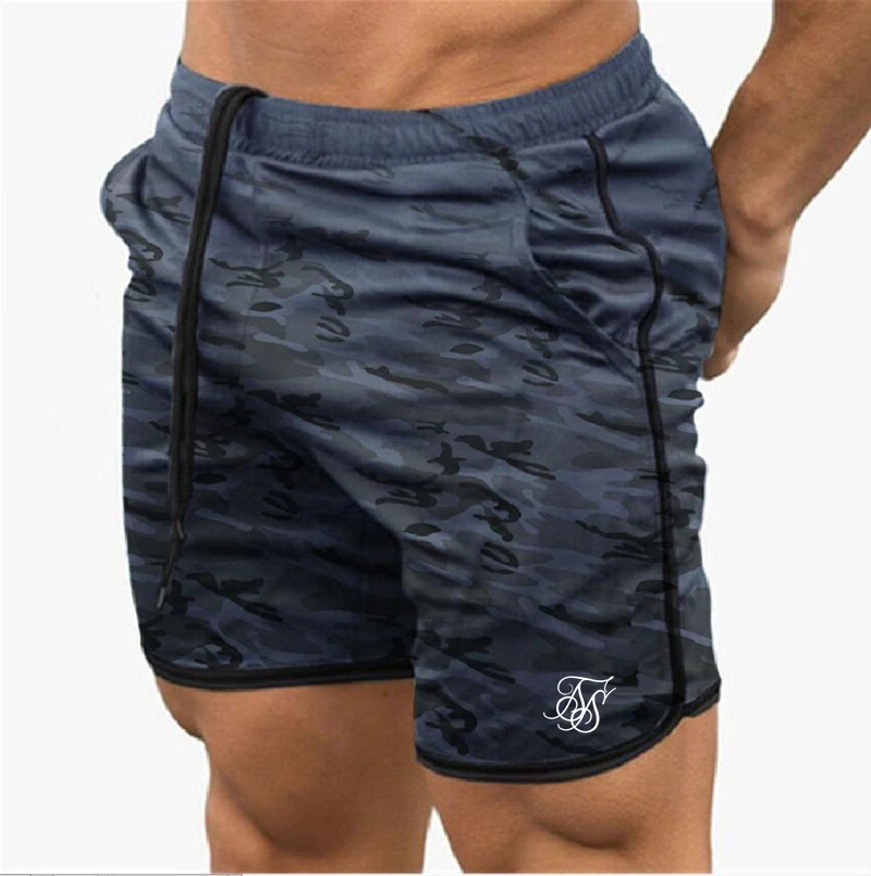 

fitness camouflage shorts men's summer gym workout men's sik silk breathable net quick-drying sportswear jogging beach shorts