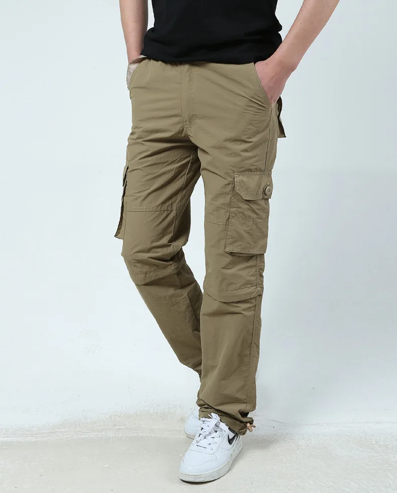 BOLUBAO Новое поступление Для мужчин брюки сезон весна-осень Высокое качество мульти-карманные грузовые штаны Мужская мода удобные брюки для девочек - Цвет: Khaki