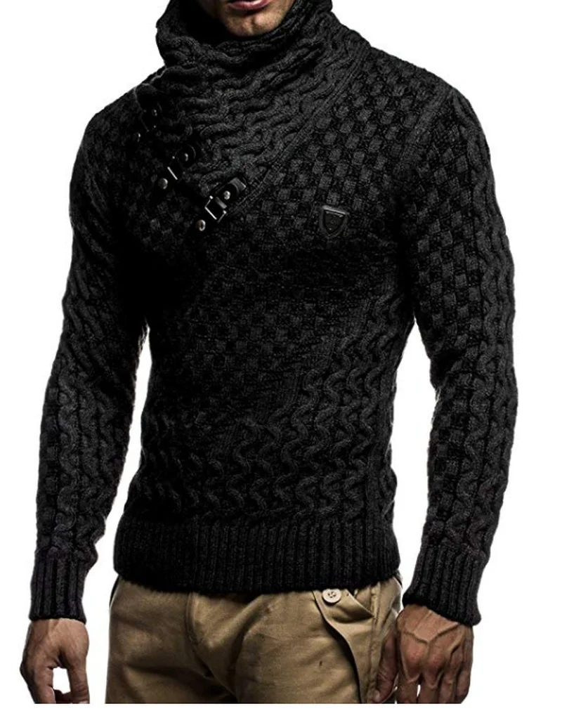 ZOGAA, зимний толстый теплый свитер, Мужская водолазка, Необычные Лоскутные Свитера, мужской облегающий пуловер Sueter Hombre, Вязанная одежда