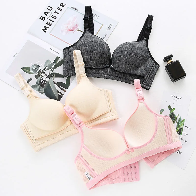 Pregnant Women Underwear Bra 3/4 Pregnancy Breastfeeding Underwear Without Rims Before Feeding Open Button