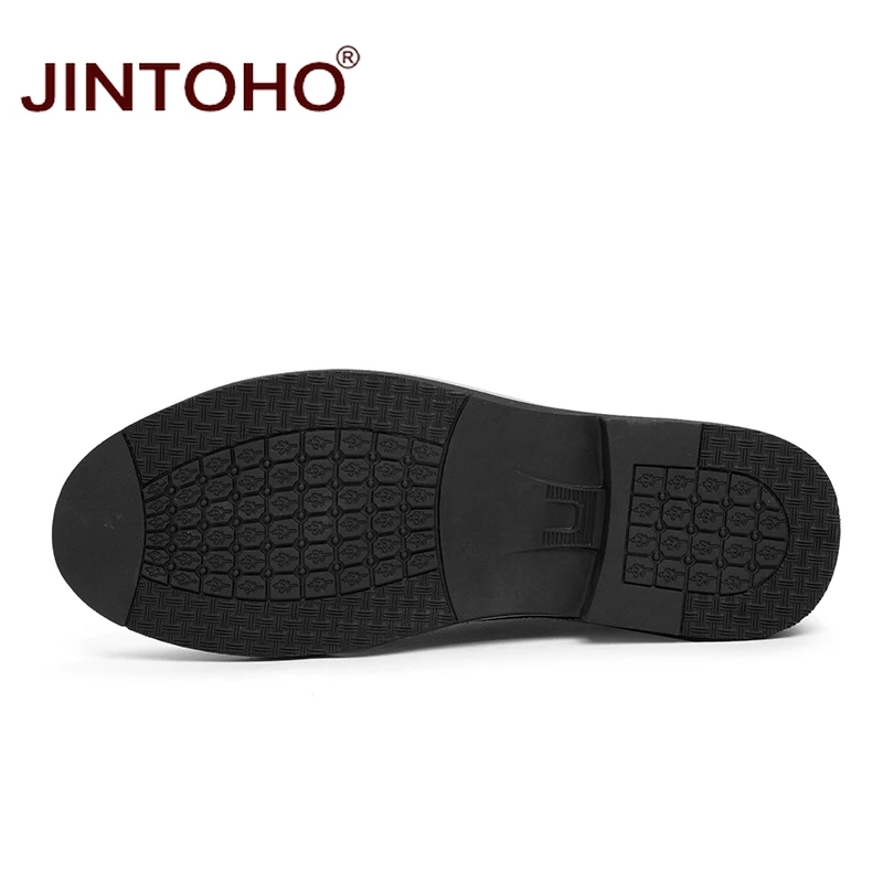 Высококачественные мужские ботинки JINTOHO из натуральной кожи модная мужская