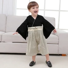 Детское кимоно в японском стиле, традиционное японское кимоно юката хаори для мальчиков, комбинезон, азиатская одежда, Детский костюм самурая для костюмированной вечеринки