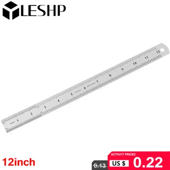 

12inch Stainless Steel Metal Ruler 30CM Straight Ruler Measurement Double Sided for Sewing Foot Sewing & School Stationery