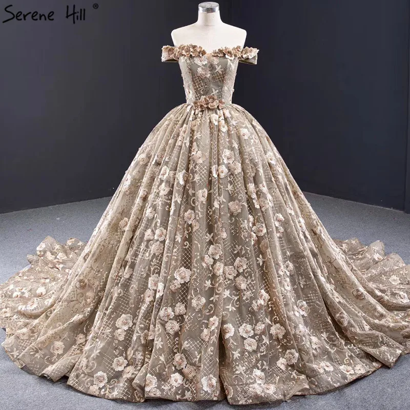 Хаки с открытыми плечами сексуальные свадебные платья 2021 ручной работы Цветы