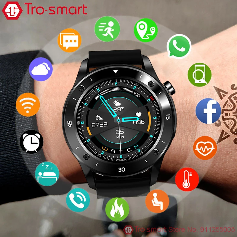 New Sport Smart Watch Men Male Smartwatch Electronics Smart Clock For Android IOS Fitness Tracker Full Touch Round Smart-watch