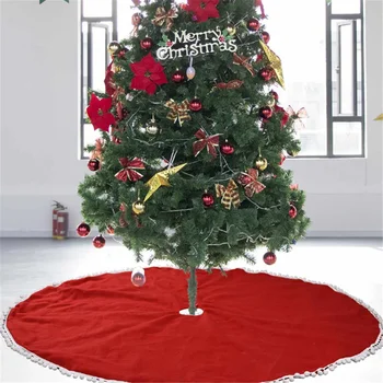 

Red Christmas Tree Skirt 122cm Round Carpet Christmas Party Decorations for Home Holiday New Year 2020 Christmas Tree Skirts