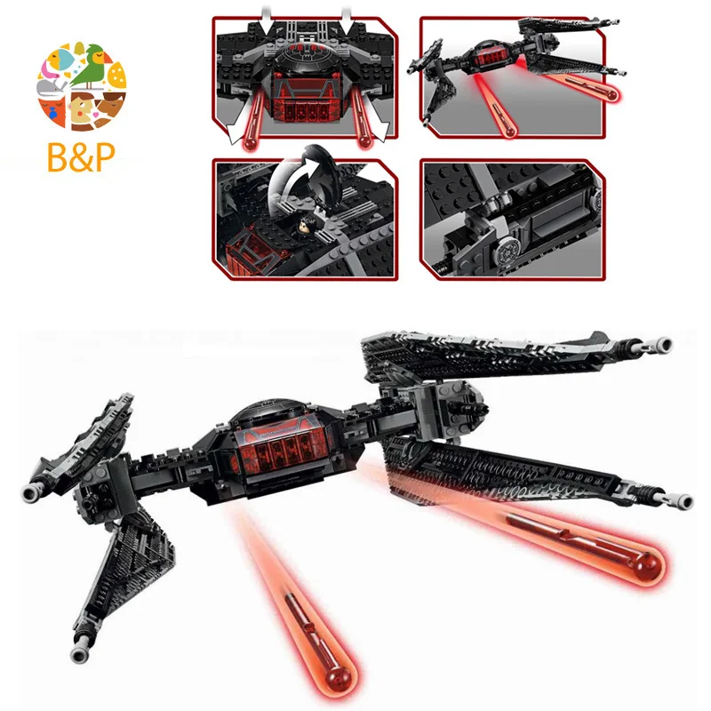 75179 Звездные войны 705 шт Кайло Рен TIE Fighter модель игрушки для детей рождественские подарки