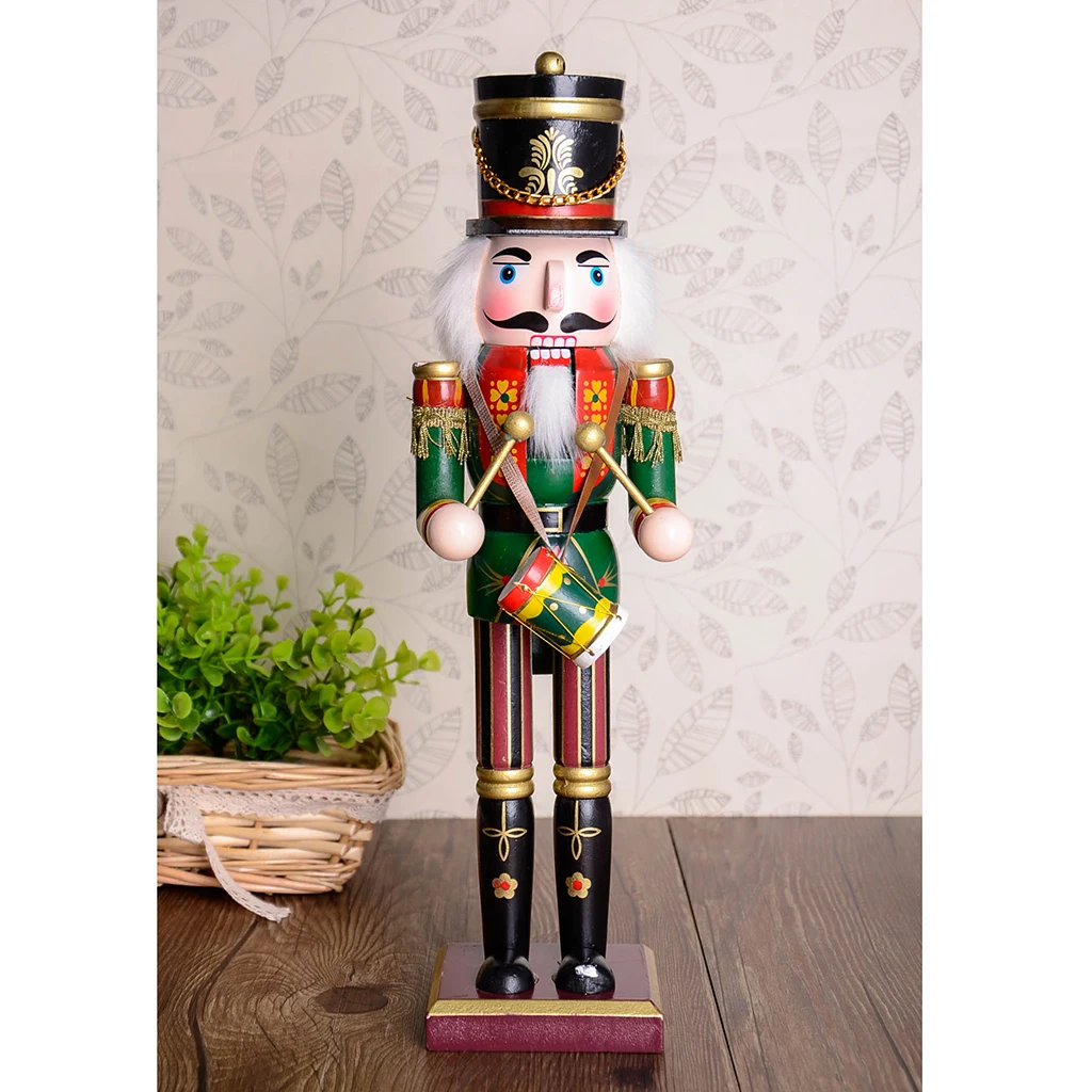 3Pcs/Lot 30cm Wooden Nutcracker Figurine Christmas Ornaments Decoration Dolls Colorful Hand Painted Vintage Design Desk Decor
