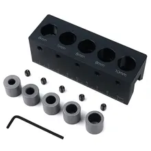 

90 Degree Straight Angle Drill Guide Pocket Hole Jig Kit Aluminum Alloy Hole Locator Doweling Jig Woodworking Tools Hand Tools