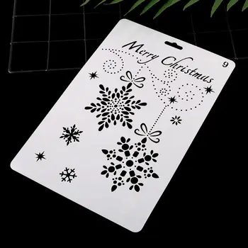 

12pcs/set Christmas Drawing Template Ruler Stencil Painting Board DIY Album Art