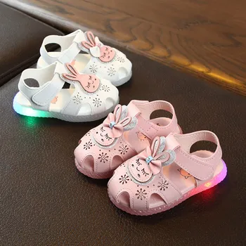 

Infant Children Kid Baby Girls Flat Led Luminous Cartoon Casual Shoes Sandals Crystal Cosplay Party Dance Shoes Girls Flats
