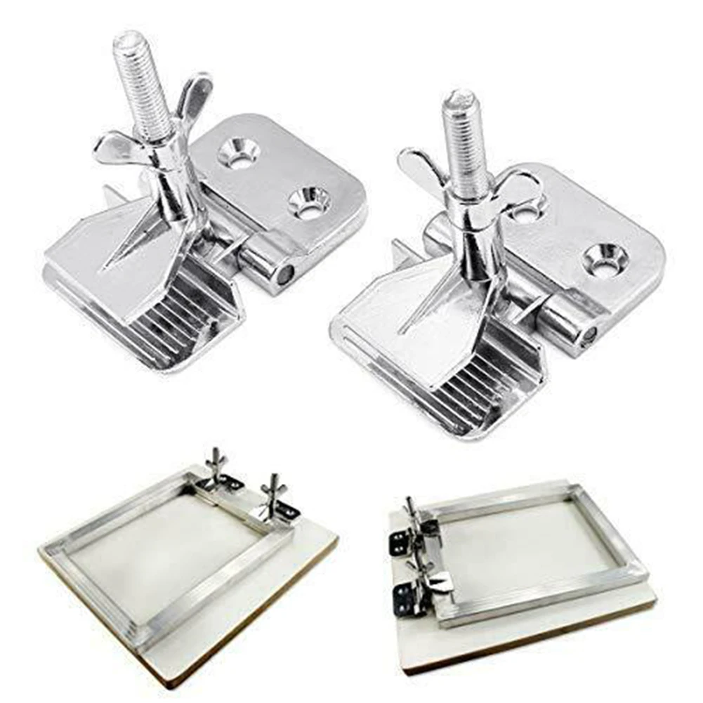 2PCs Screen Frame Butterfly Hinge Clamps Screen Printing Clamp Alloy with Screw