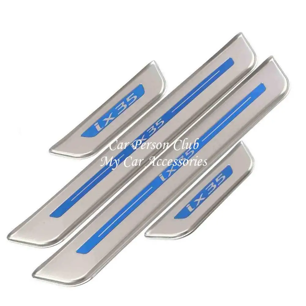 01-Exterior 4pcs Накладка порога из нержавеющей стали на панель Накладка педали Задняя кромка платформы кузова для hyundai ix35 автомобильные аксессуары - Цвет: 01-Exterior 4pcs