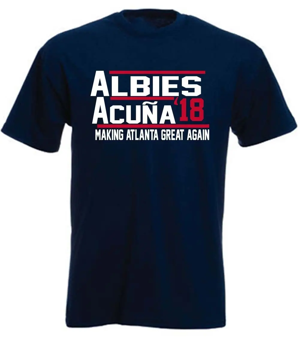 

Ronald Acuna Jr Ozzie Albies Braves 18 T-ShirtTops wholesale Tee custom Environtal printed Tshirt cheap wholesale